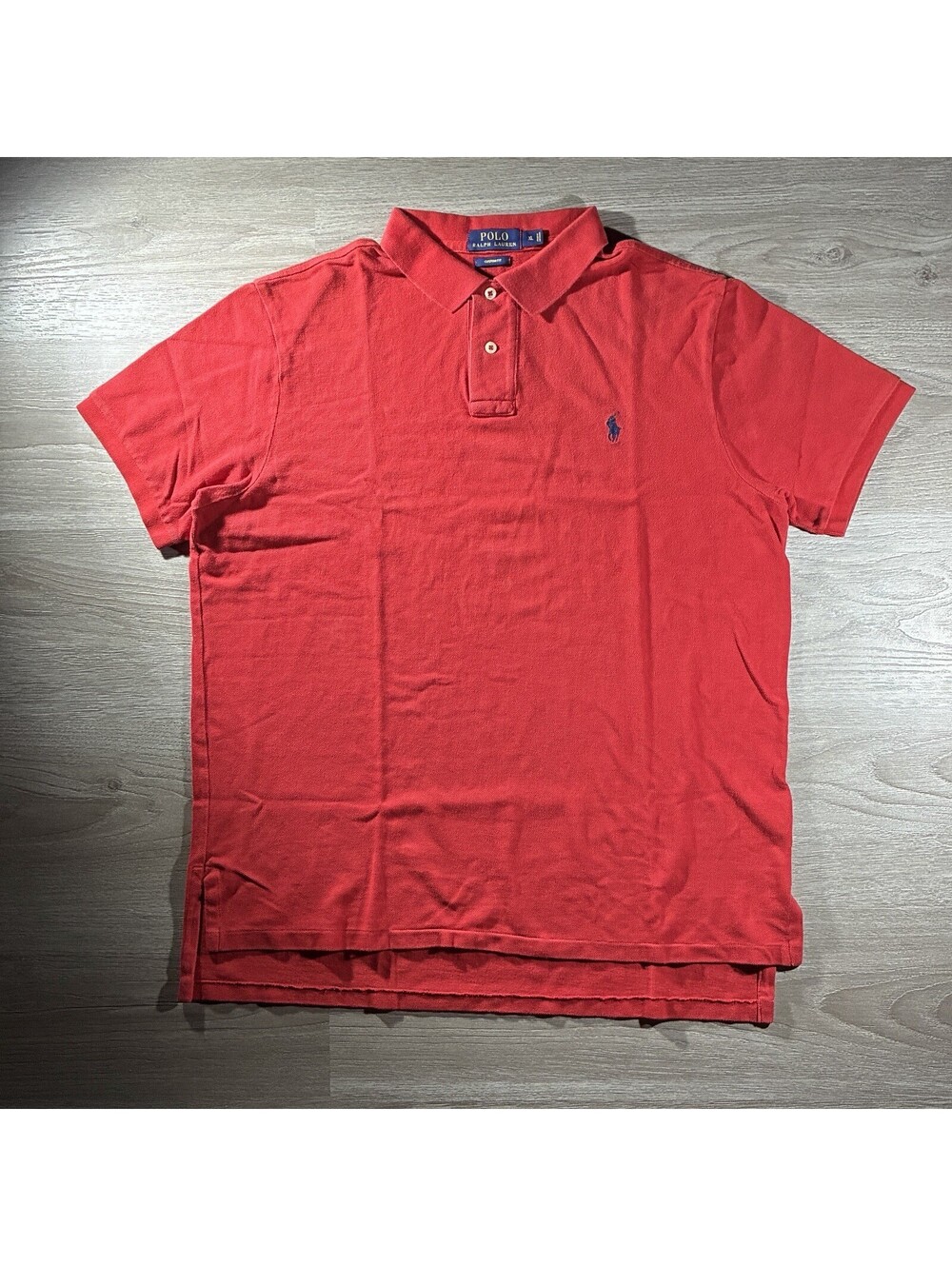 Polo Ralph Lauren Red Custom Fit Polo Shirt Men’s XL Short Sleeve Mesh Cotton